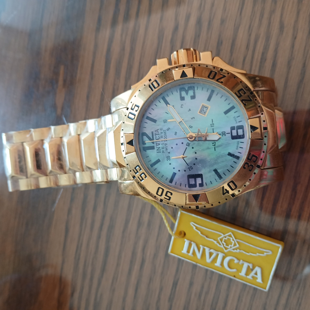 Invicta Gold Watch with Blue Dial